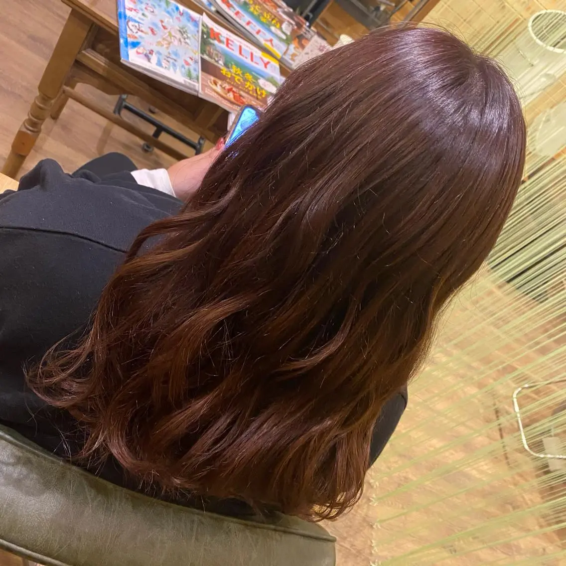 カラー ブリーチ ブリーチなしカラー ピンクカラー ピンクパープル Ecre hair SARAのヘアスタイル