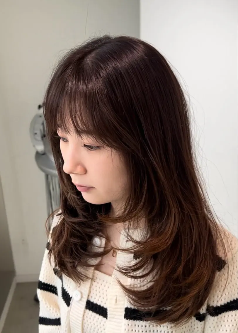ロング カラー レイヤーカット カット ヘアカラー トリートメント 艶ハイトーン‪‪🔆 ️️️安座間 希のヘアスタイル