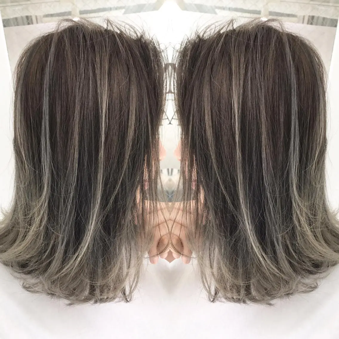 ミディアム カラー ヘアアレンジ ヘアカラー トリートメント 縮毛矯正 髪質改善寺坂雄飛💐のヘアスタイル