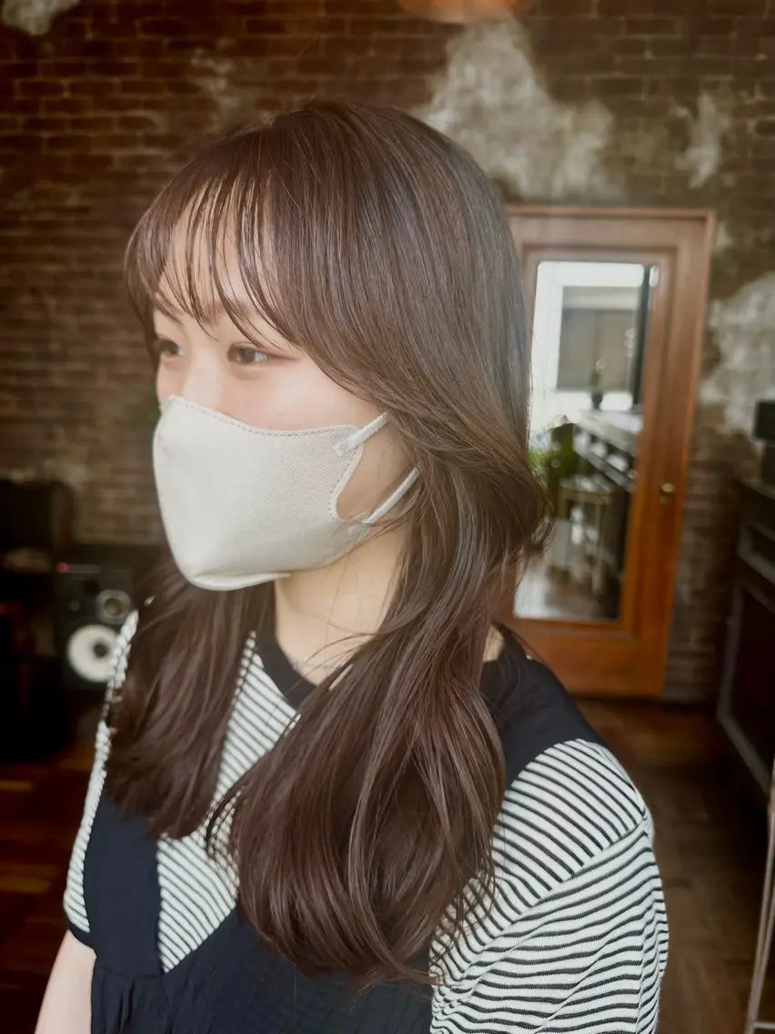 ロング カラー カット ヘアカラー トリートメント 韓国レイヤー✨ yasuko銀座のヘアスタイル