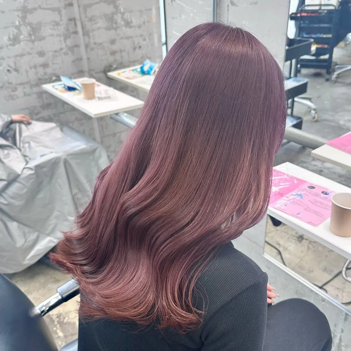 ロング カラー ヘアアレンジ ラベンダーカラー ラベンダーピンク ピンクカラー 🎀モテ暖色× エクステ🎀あかりのヘアスタイル