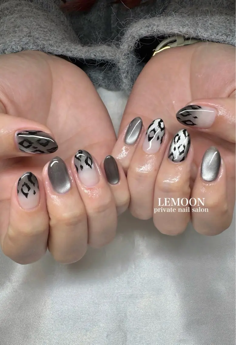 ネイル アニマル柄 ハンドネイル nail salon LEMOONのネイルデザイン