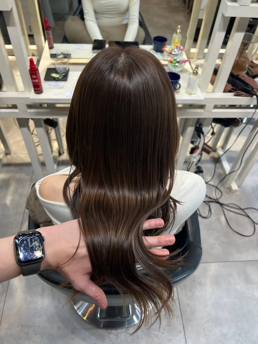 セミロング カット ヘアカラー トリートメント 恵比寿韓国レイヤー× 艶透明感カラー大場のヘアスタイル