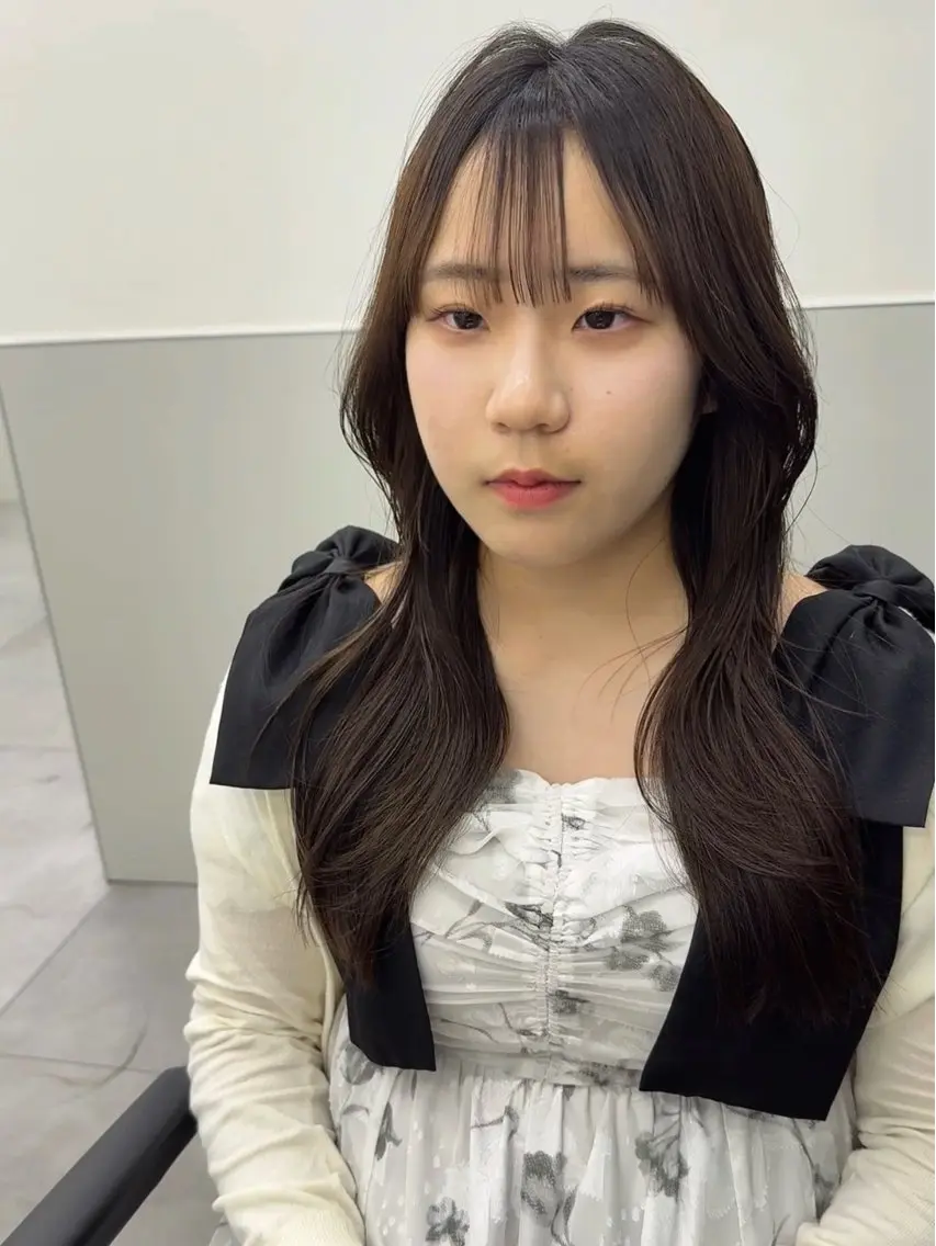 ロング くびれヘア くびれレイヤー レイヤーカット カット 縮毛矯正 トリートメント 韓国ヘア🇰🇷 スズキのヘアスタイル