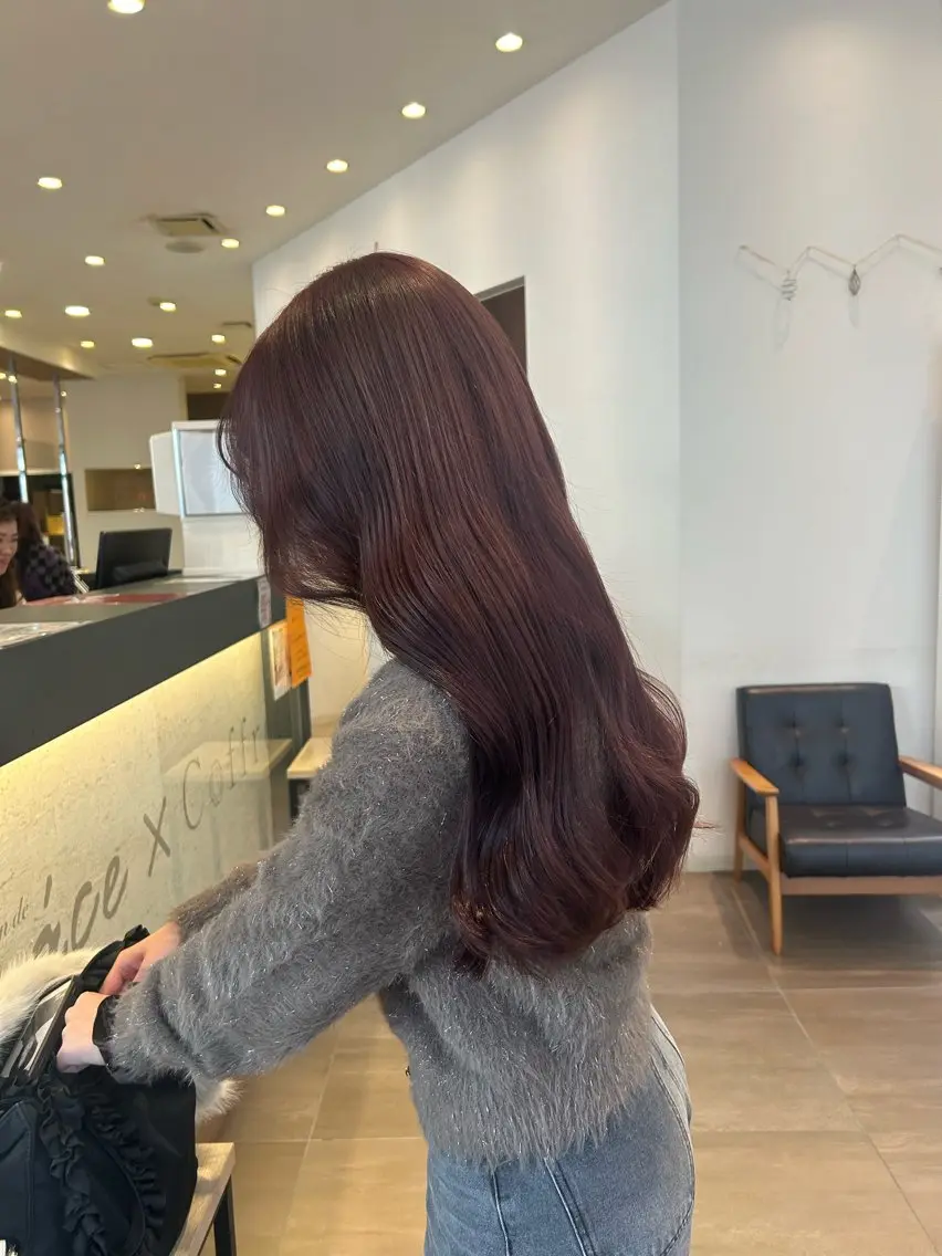 セミロング ピンクブラウン ヘアカラー 🕯透明感カラー/ 似合わせレイヤー🎀のヘアスタイル