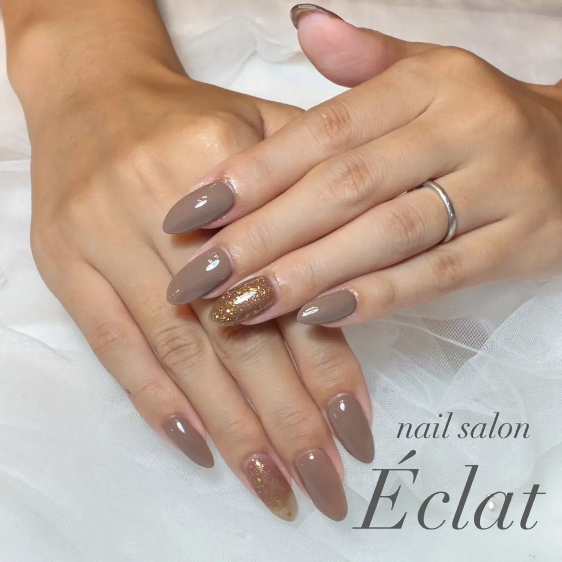 ネイル ラメ(グリッター) ワンカラーネイル ハンドネイル nail salon Éclatのネイルデザイン