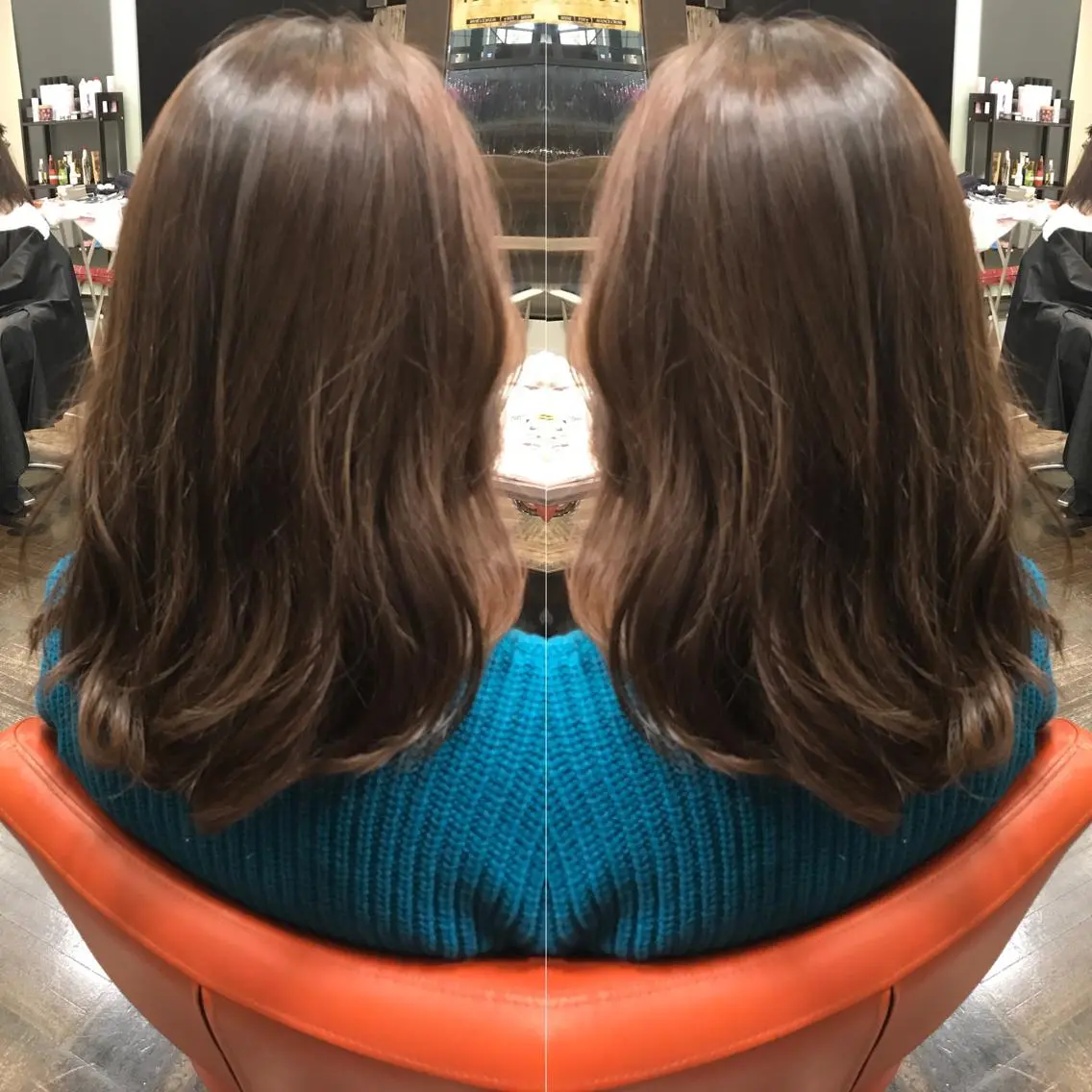 セミロング カラー ブラウンカラー ヘアカラー トリートメント デザインカラー🌈 高木リョウのヘアスタイル