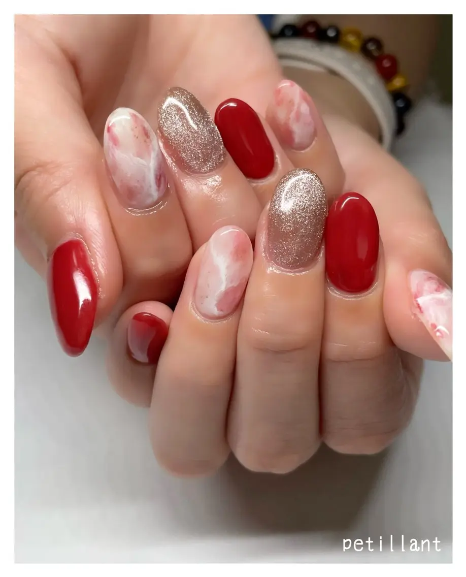 ネイル アートネイル べっ甲ネイル マグネットネイル 持ち込み nail salon petillantのネイルデザイン
