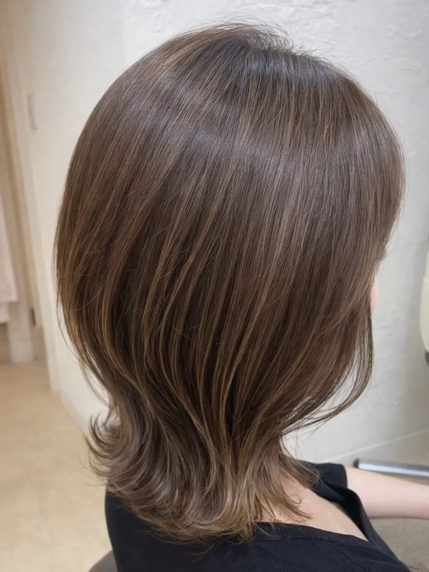 ミディアム ショートボブ ボブ ハイライト 髪質改善 似合わせカット 瀧澤 一真のヘアスタイル