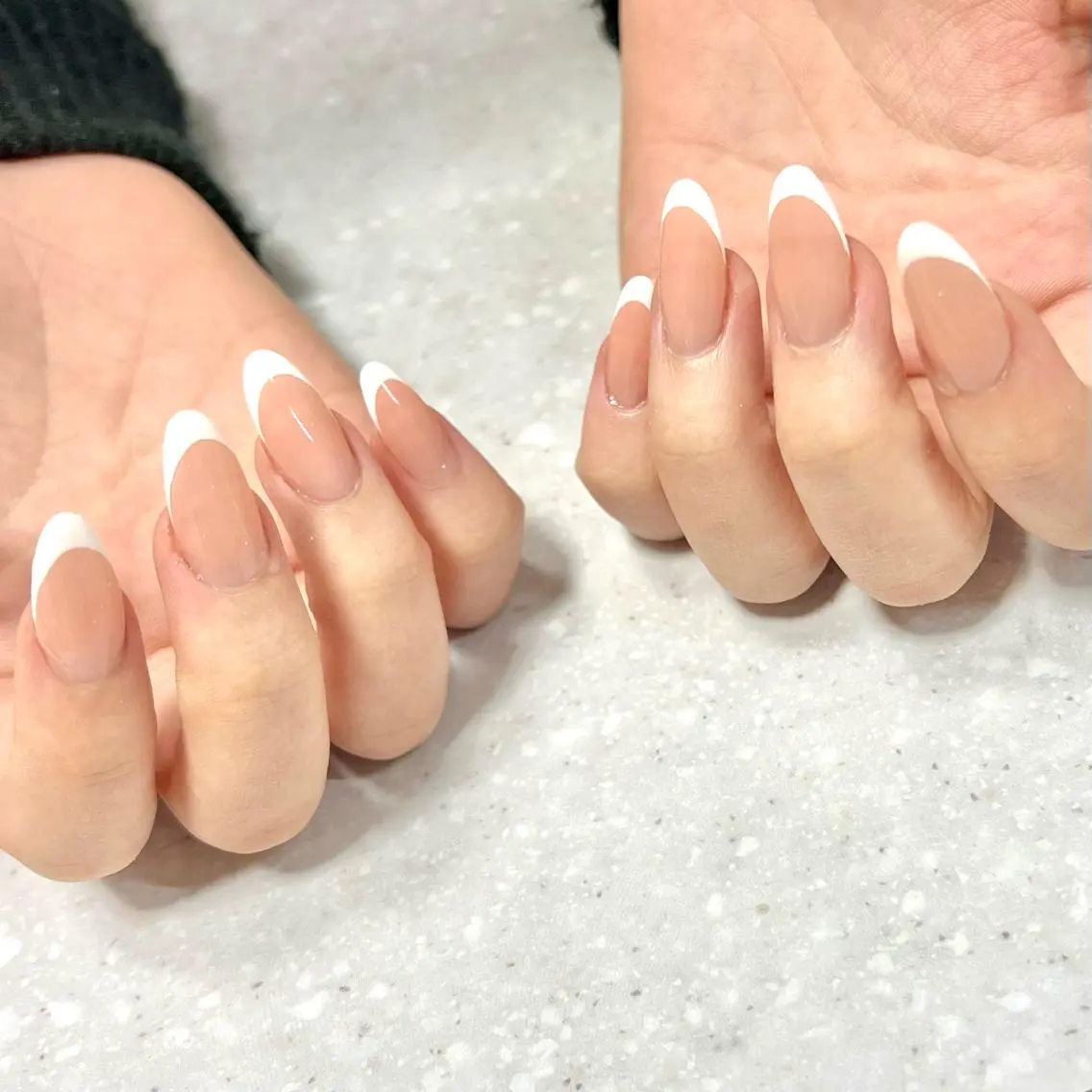 ネイル 長さ出し フレンチネイル ジェルネイル ハンドネイル ステラ marikominoのネイルデザイン