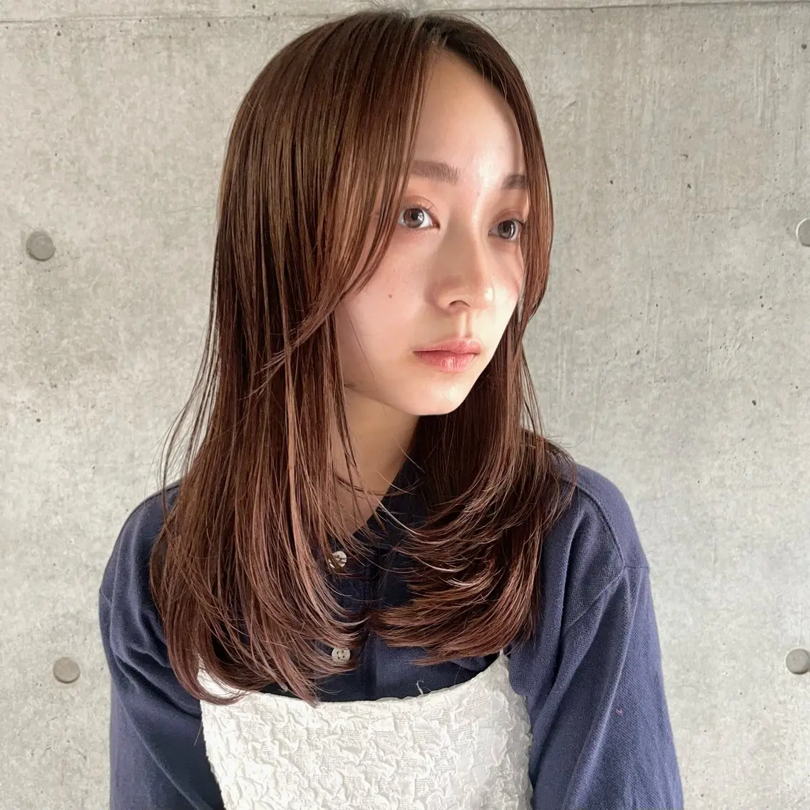 ミディアム カット 似合わせ/ベージュ /レイヤー/りほ🤍のヘアスタイル