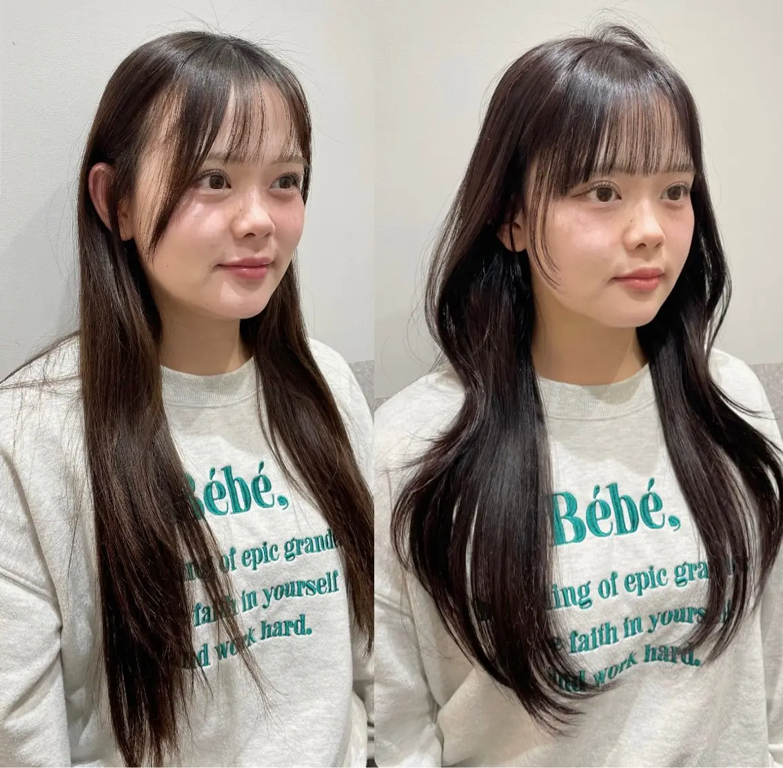 ロング 韓国風ヘア レイヤーカット カット ヘアカラー トリートメント ❤︎︎韓国ヘア❤︎︎ 𝑺𝒉𝒊𝒉𝒐のヘアスタイル