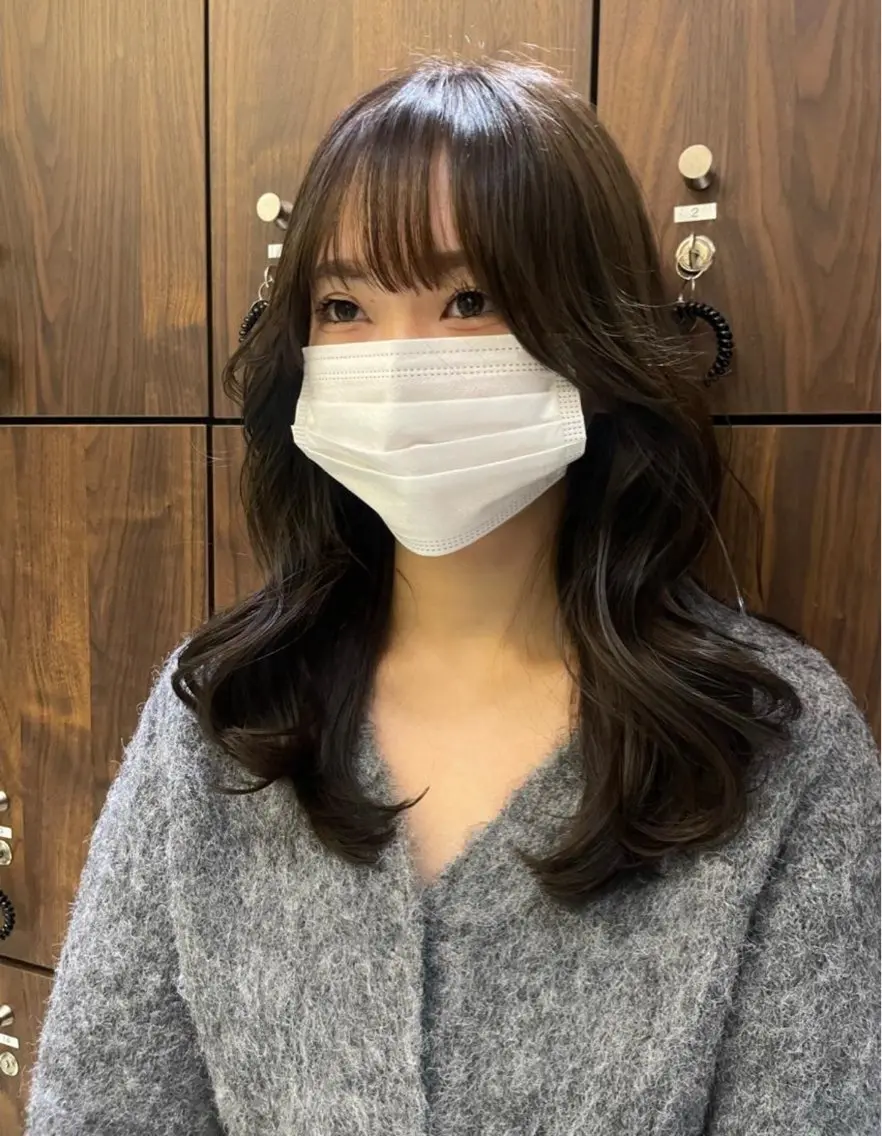 ロング カット 韓国風パーマ/ オリーブ🇰🇷あゆのヘアスタイル