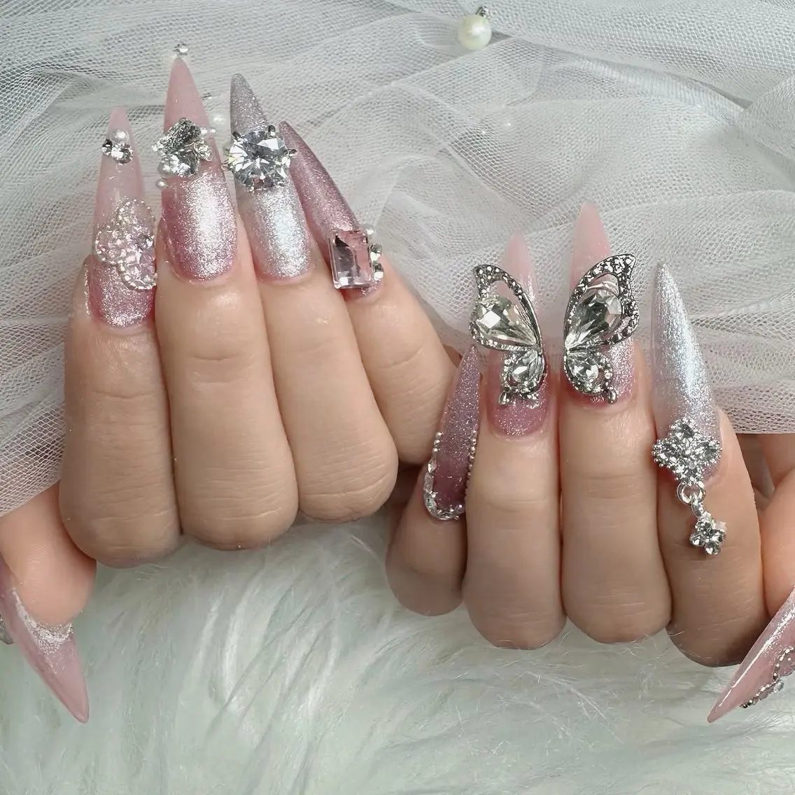 ネイル フットネイル フレンチネイル グラデーション 韓国ネイル ロングネイル ハンドネイル Hani Nail Salonのネイルデザイン