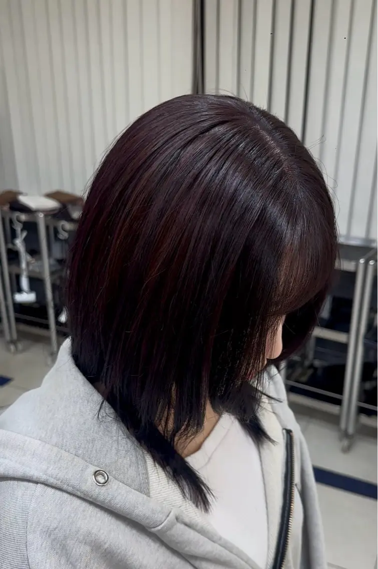 セミロング カラー ブリーチ カシス 透明感カラー ラベンダーカラー ブリーチなしカラー ヘアカラー トリートメント 💎透明感カラー💎 🌟佐藤壮也🌟のヘアスタイル