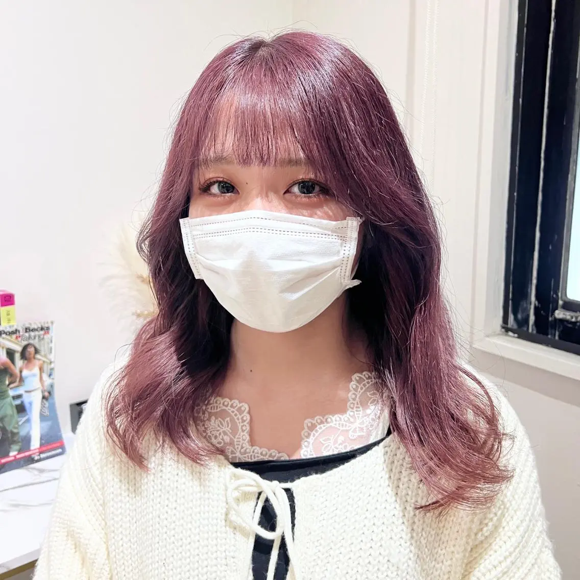 ミディアム カラー 小顔カット 髪質改善/韓国ヘア 顔まわり特化yutoのヘアスタイル