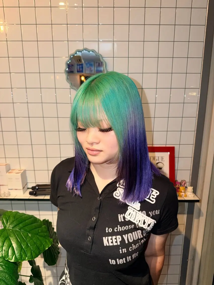 ロング カラー ヘアカラー 個性的カラー ☆≡ねねのヘアスタイル