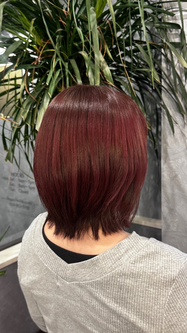 ミディアム ボブ くびれヘア レイヤーカット カット ヘアカラー 佐藤凜/ ウルフ/レイヤーのヘアスタイル