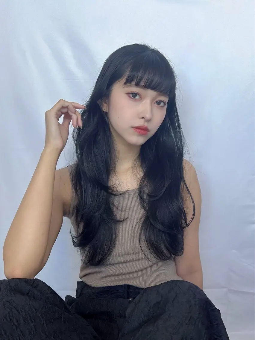 ロング カット ヘアカラー トリートメント 恵比寿韓国レイヤー× 艶透明感カラー大場のヘアスタイル