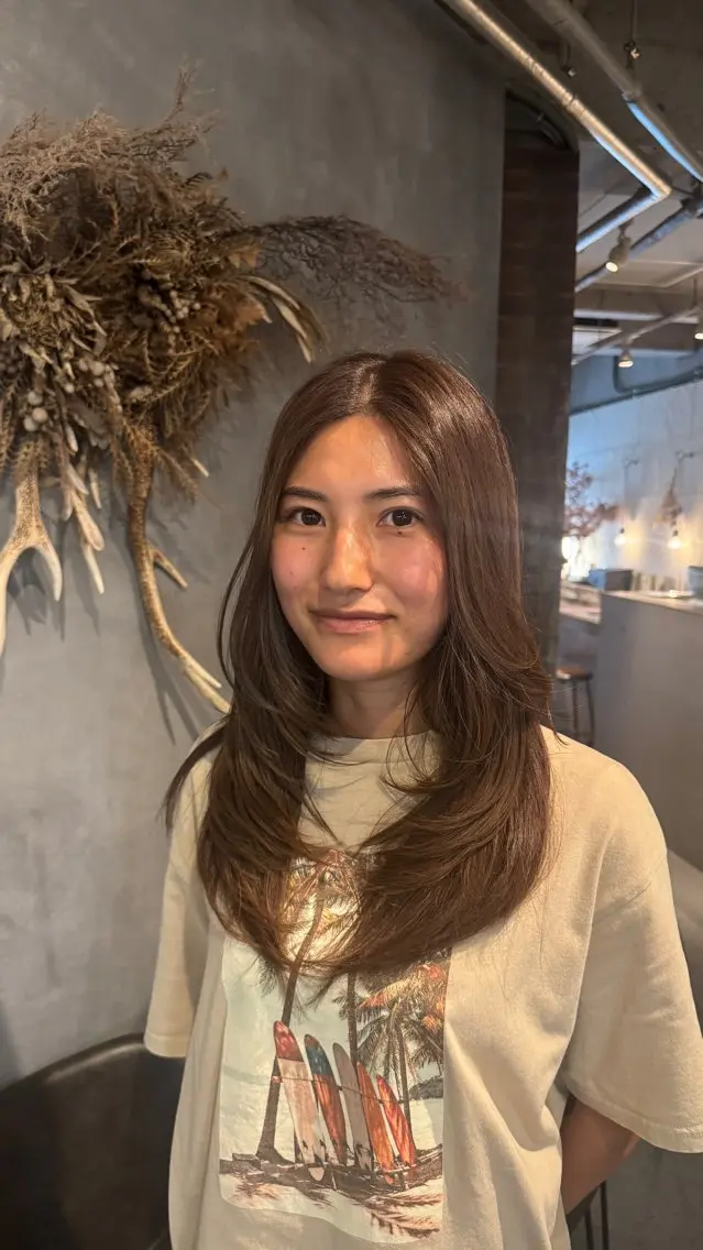 ロング カット みく💖レイヤー／海 外ヘア🇺🇸❤️のヘアスタイル