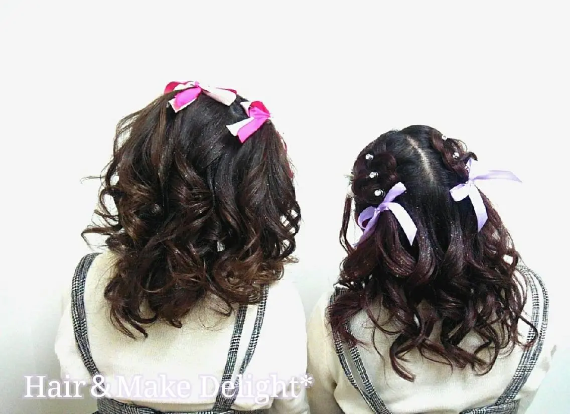 セミロング ヘアアレンジ Hair&Make  Delight*のヘアスタイル
