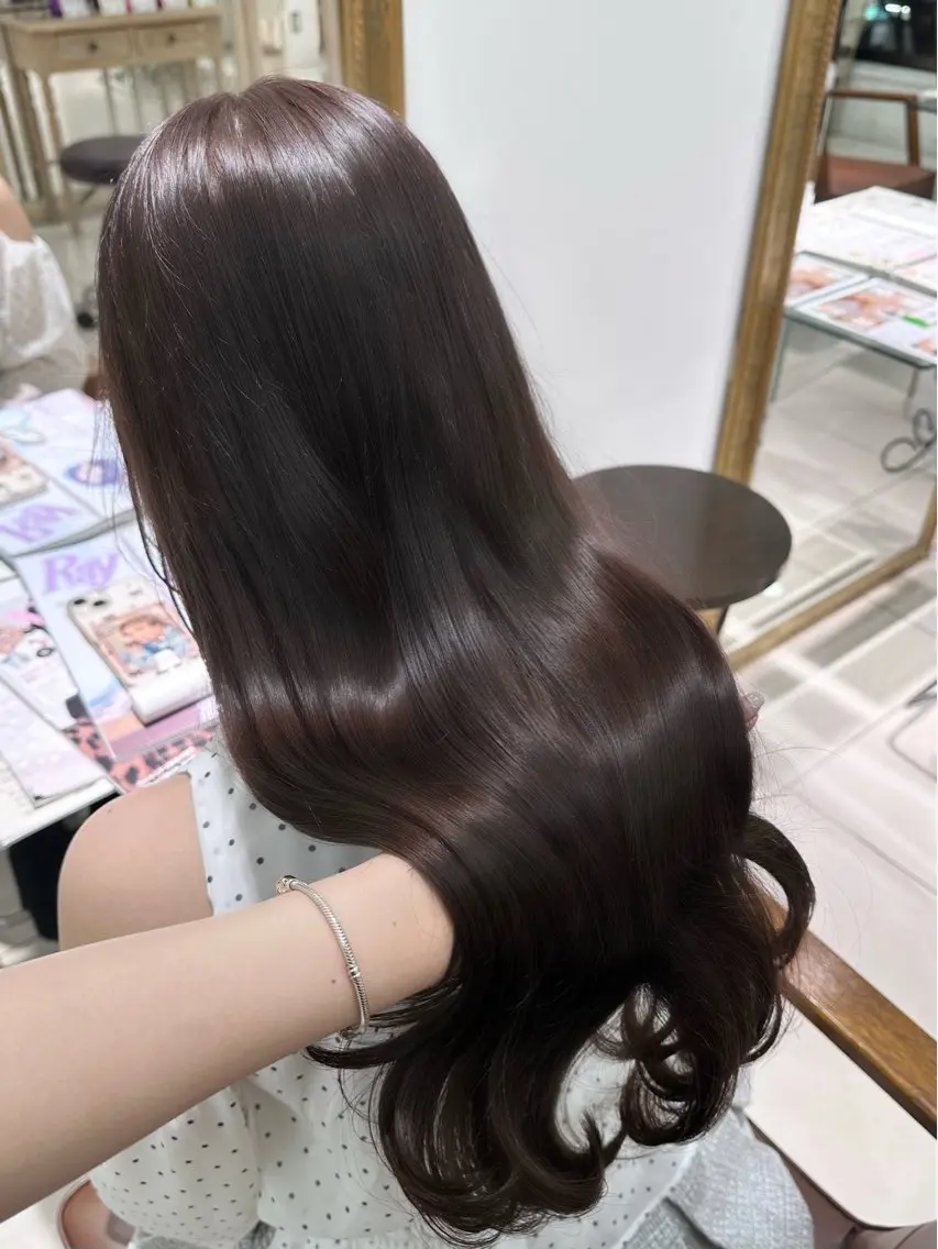 ロング カラー ブラウンカラー チョコレートブラウン ヘアカラー トリートメント 髪質改善艶カラー🩶 Nanako ⟡.·のヘアスタイル