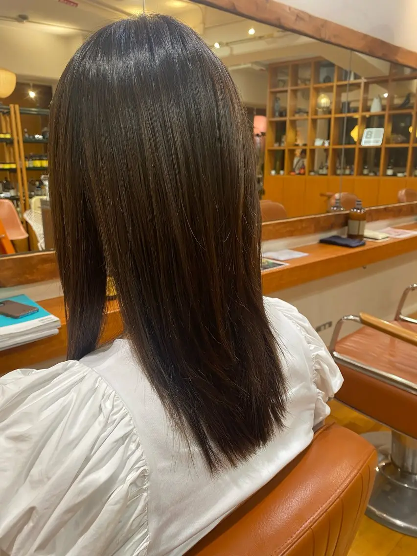 ミディアム カラー ブラウンカラー ハイライトカラー ハイライト 長澤 しずくのヘアスタイル