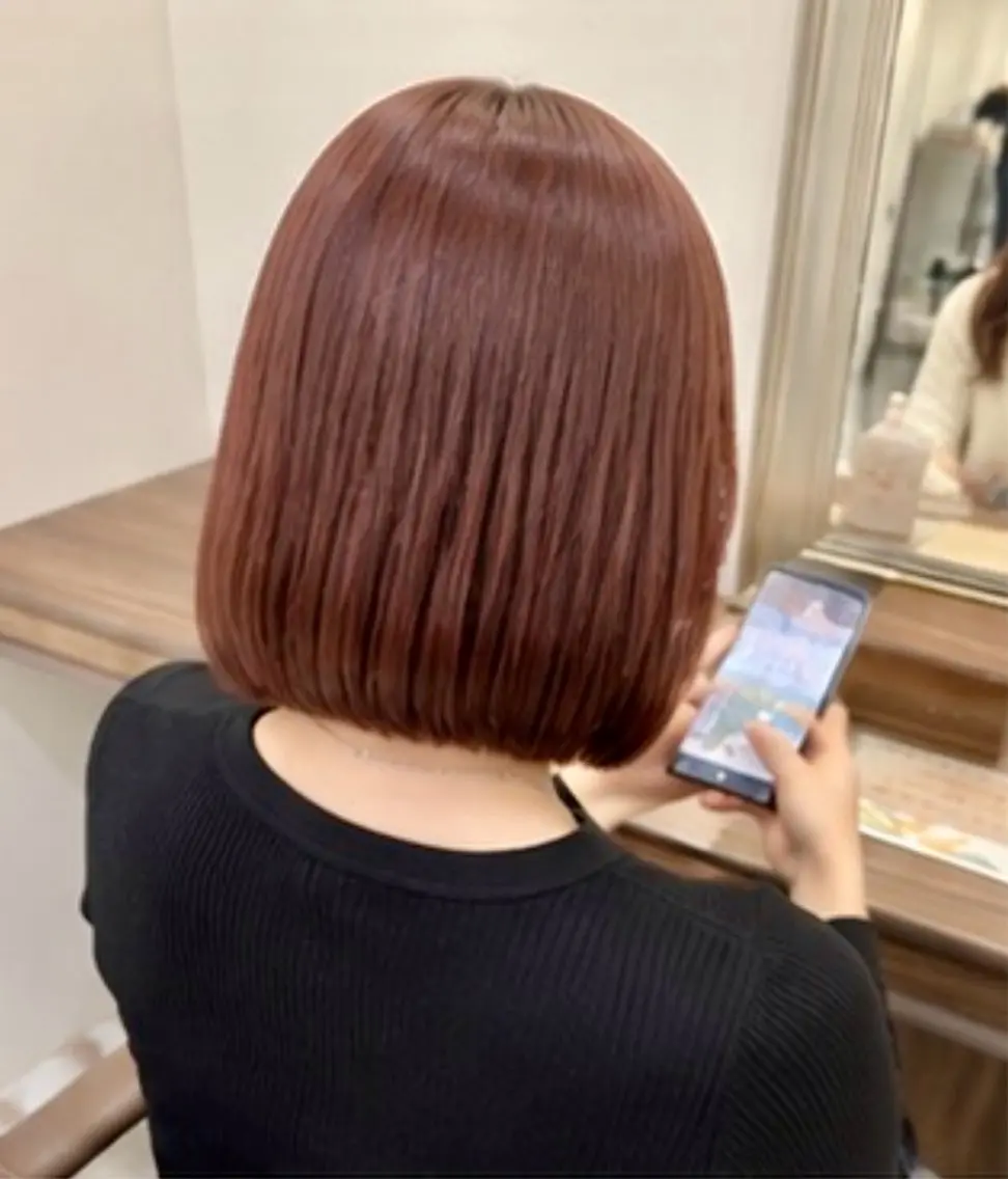ミディアム カラー ブラウンカラー ピンクカラー ピンクブラウン ヘアカラー トリートメント 高橋 結香里のヘアスタイル