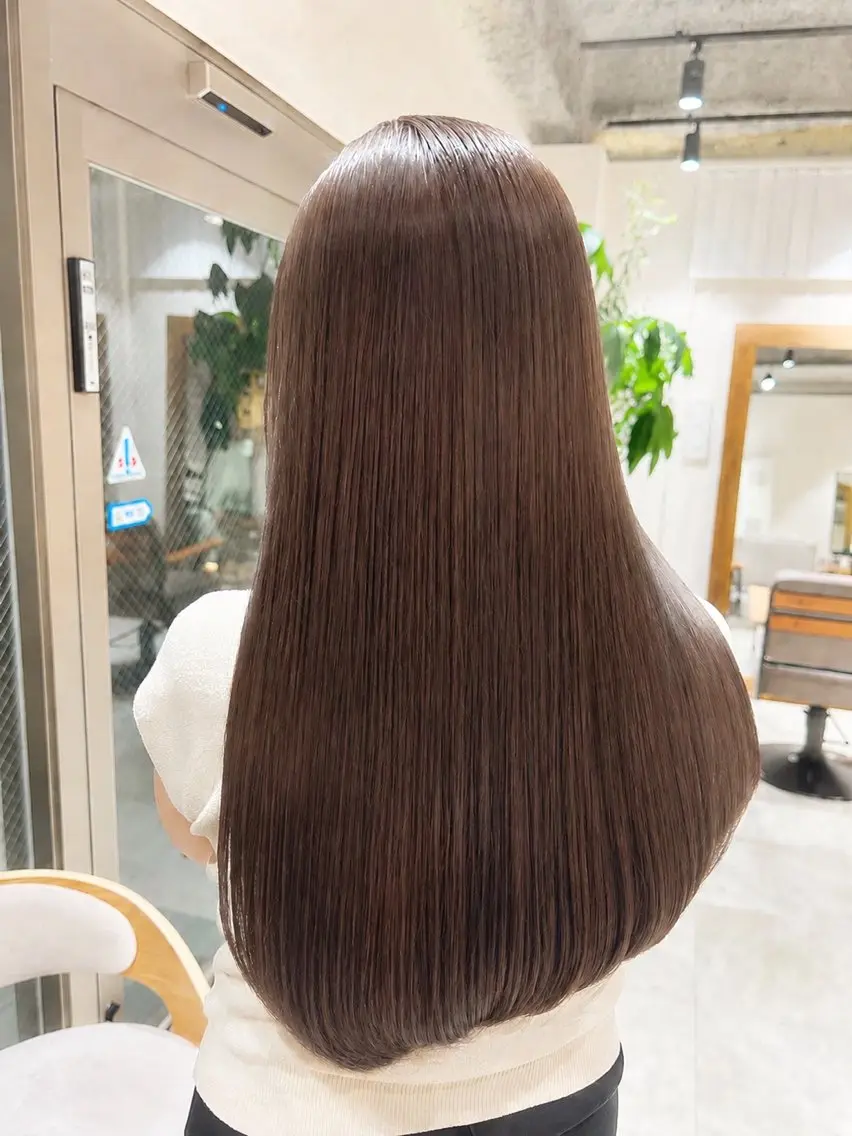 ロング カラー 髪質改善/ブリーチ なし🤎柔ベージュのヘアスタイル