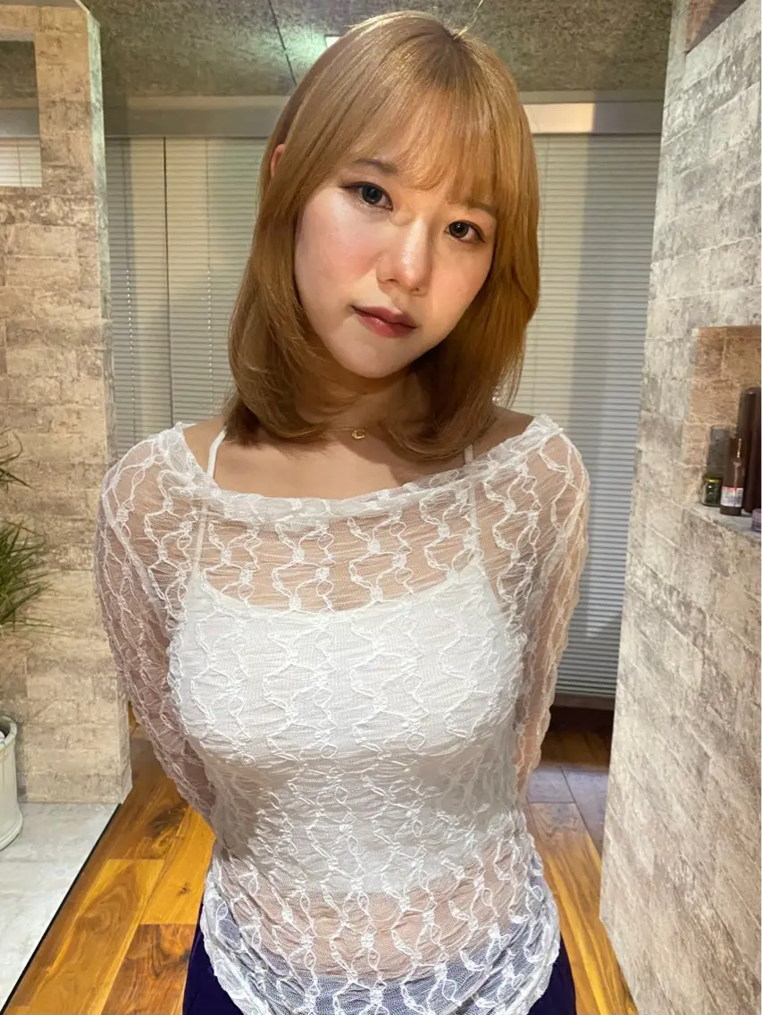 ミディアム カラー ブリーチ カット ヘアカラー トリートメント mai / linoah˚✧のヘアスタイル