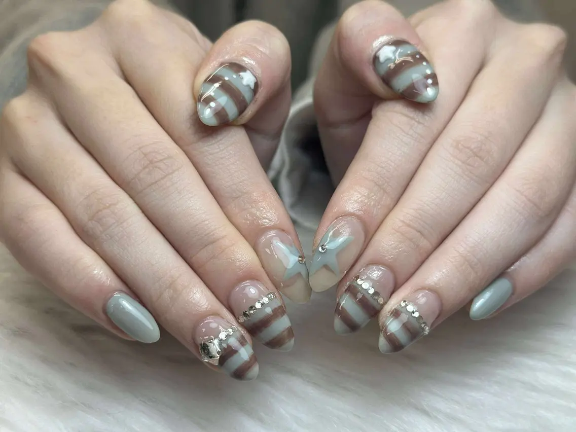 ネイル アートネイル 成人式 ジェルネイル ニュアンスネイル 夏ネイル ハンドネイル Jenn Nail Salonのネイルデザイン