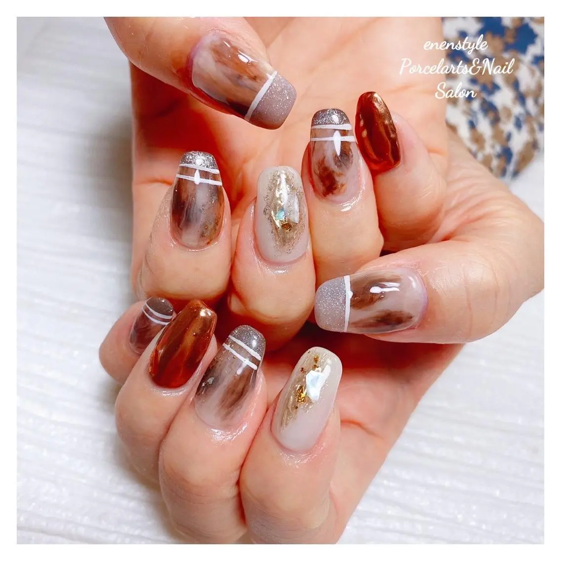 ミディアム ネイル 🐾enen style 🐾のネイルデザイン