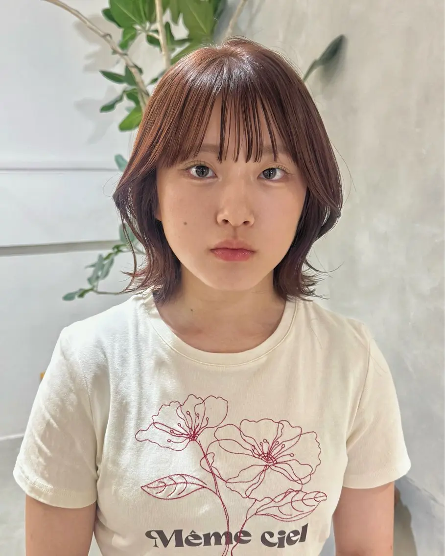 セミロング カット ヘアカラー トリートメント 100%可愛い顔周り 💓レイヤー/しずくのヘアスタイル