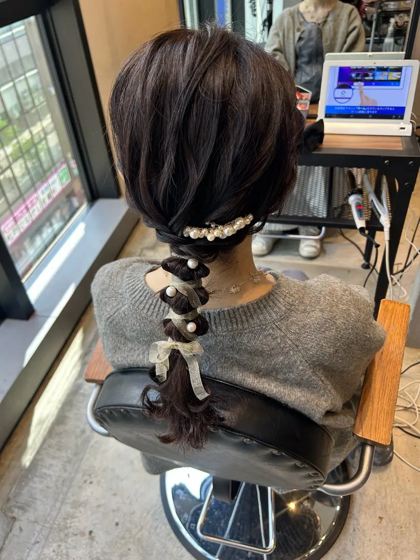 ヘアアレンジ 結婚式・ブライダル ヘアセット MOMO おおたかの森🎀のヘアスタイル