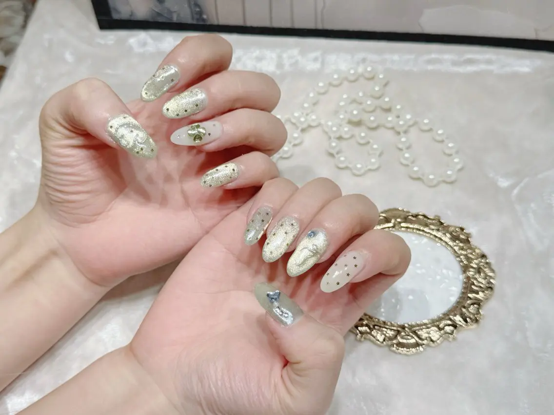 ネイル アートネイル フットネイル ジェルネイル ハート マグネットネイル babarla Nailのネイルデザイン