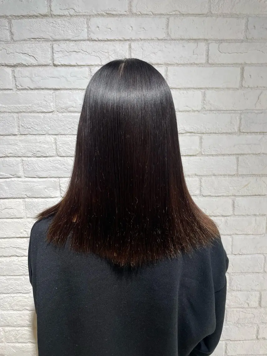 ロング パーマ 酸性ストレート ストレートパーマ 小野寺 もものヘアスタイル