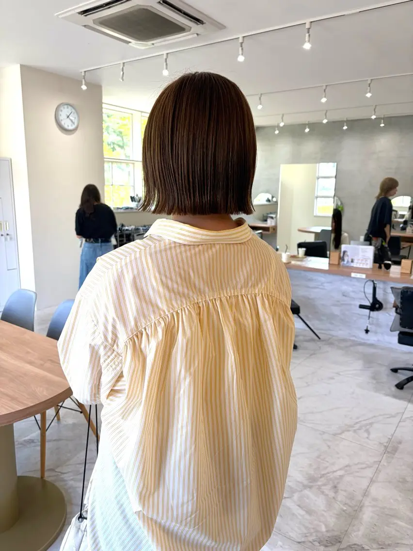 ショート カット ヘアカラー トリートメント YUUKI/ミニボブ 髪質改善/アイブロウのヘアスタイル