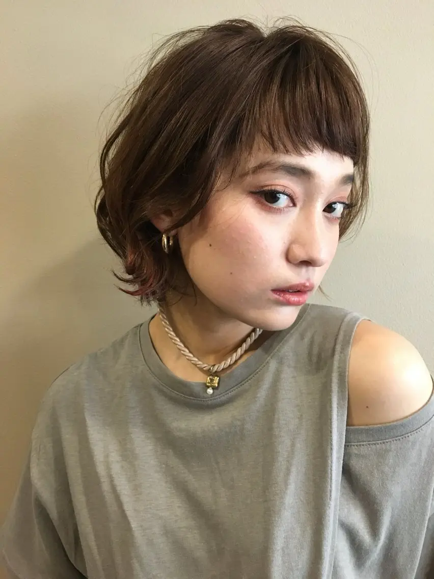 ミディアム カラー 水野 恵里加のヘアスタイル