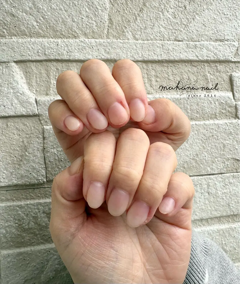 ネイル クリアネイル ジェルネイル マットネイル mahana nailのネイルデザイン