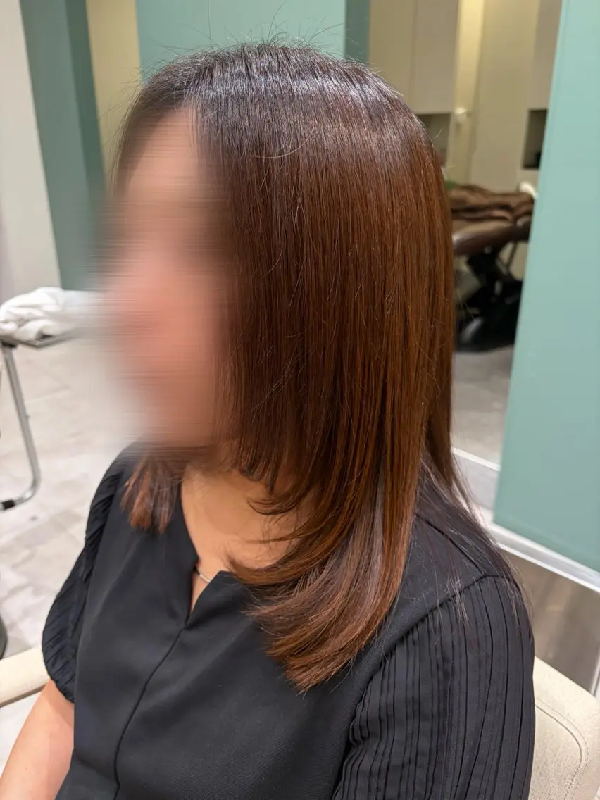セミロング 顔周りカット レイヤーカット 田中 梨花のヘアスタイル