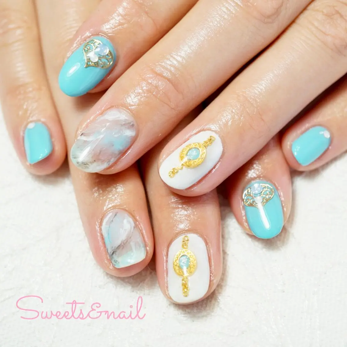 ネイル クリアネイル 大理石ネイル(マーブル) Sweets& nail みなこのネイルデザイン