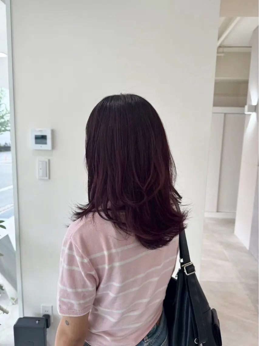 ミディアム カラー ヘアカラー 藤原 さくらのヘアスタイル