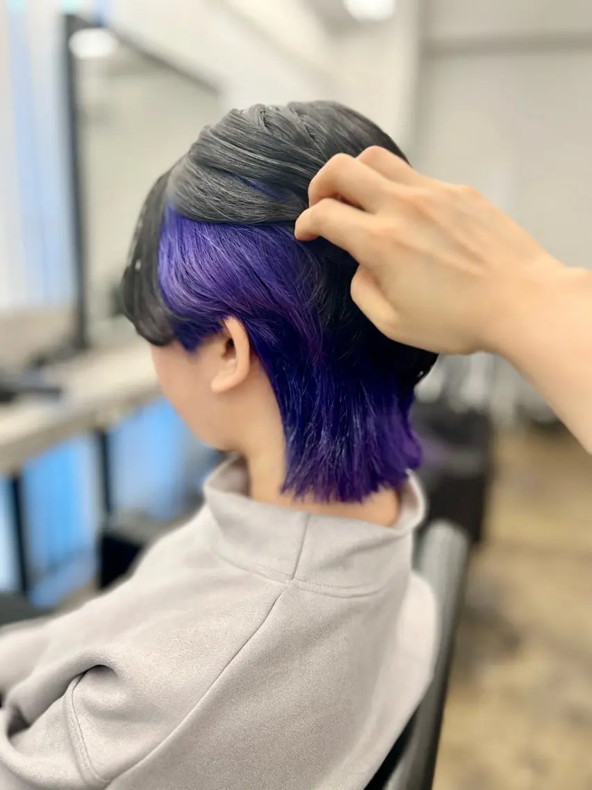 ミディアム カラー バイオレットカラー ウルフカット カット ヘアカラー 透明感カラー特化🫧 🦋栗原🦋のヘアスタイル