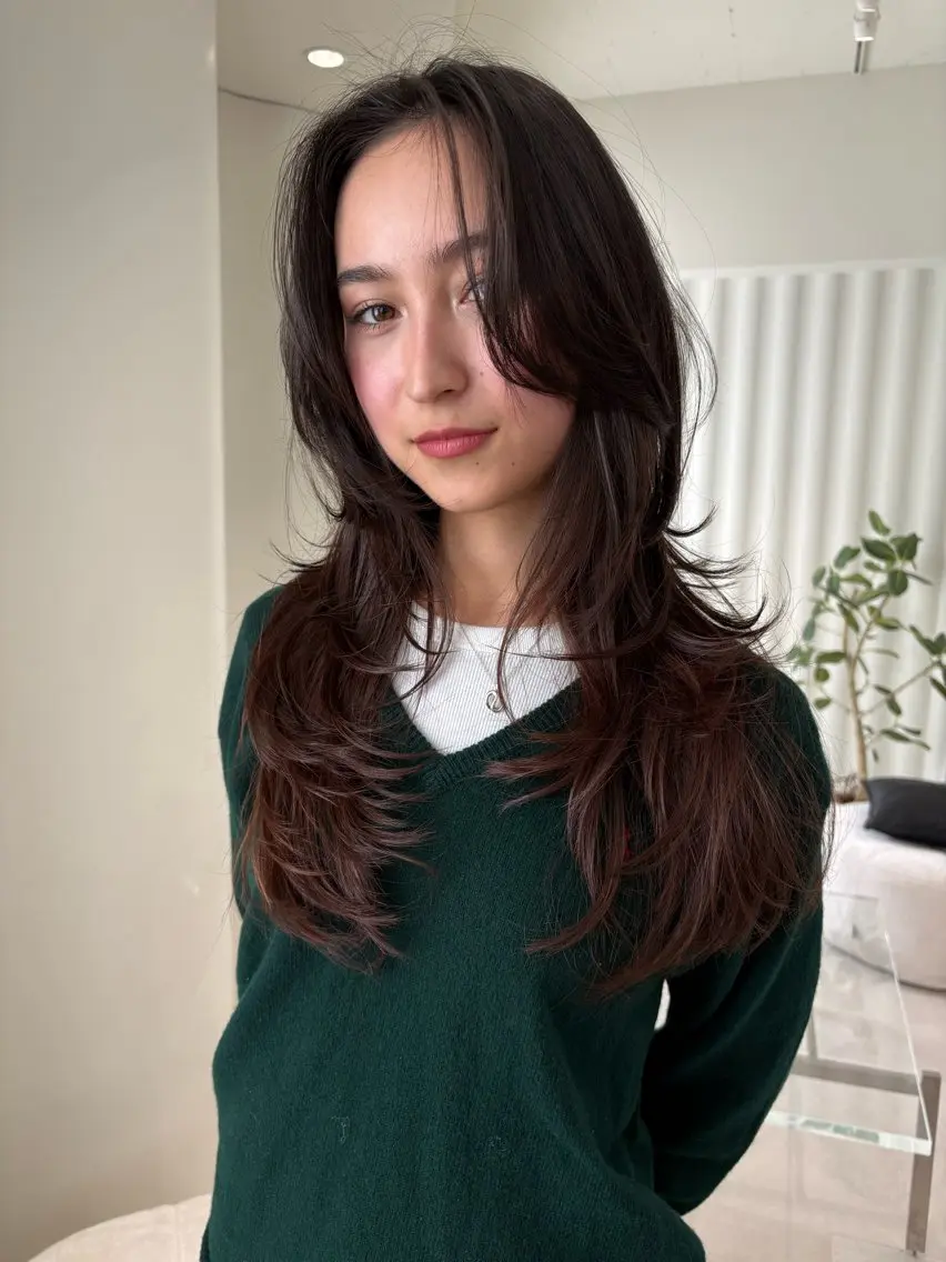 ロング カラー レイヤーカット カット 海外レイヤー /NAGISAのヘアスタイル