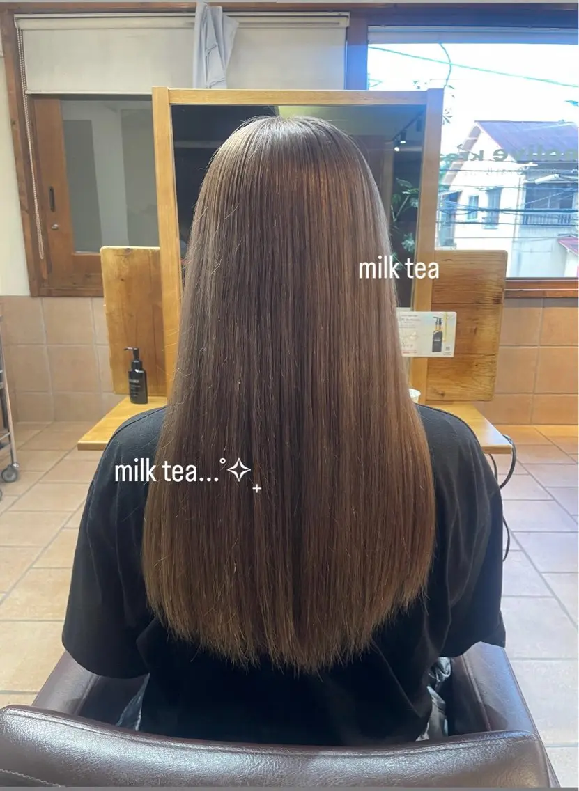 ロング カラー 顔周りレイヤー☆ スパ☆石上遥楓のヘアスタイル