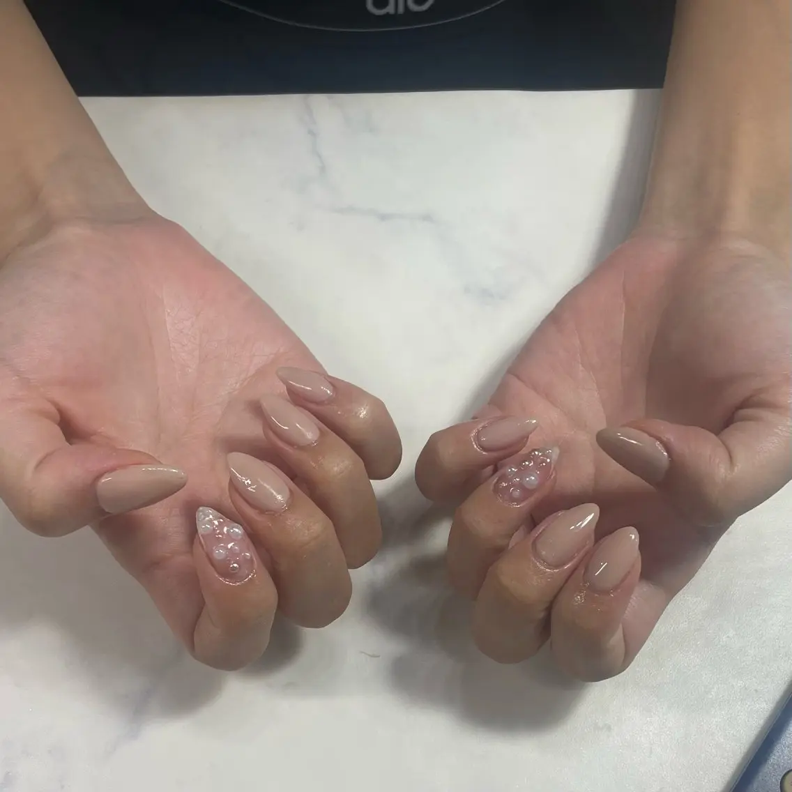 ネイル ピンク ピンクベージュ ハンドネイル 心愛 Knailのネイルデザイン