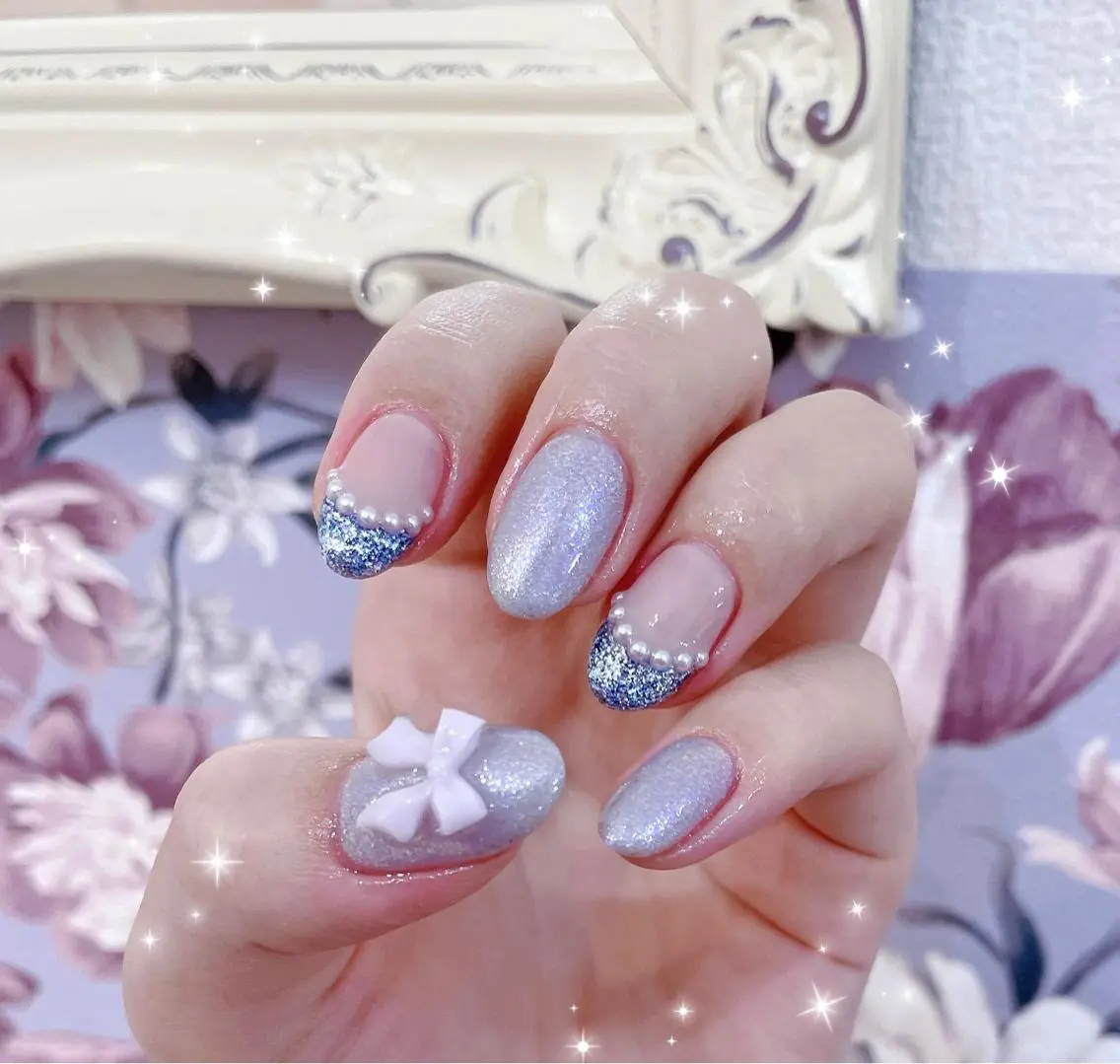 ネイル ガーリー ハンドネイル FLARE NAIL フレアネイルのネイルデザイン