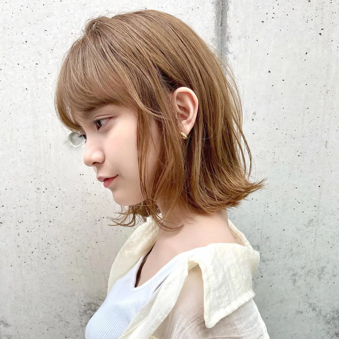 ショート 切りっぱなしボブ ボブ レイヤー/顔周り 田山　穂波のヘアスタイル