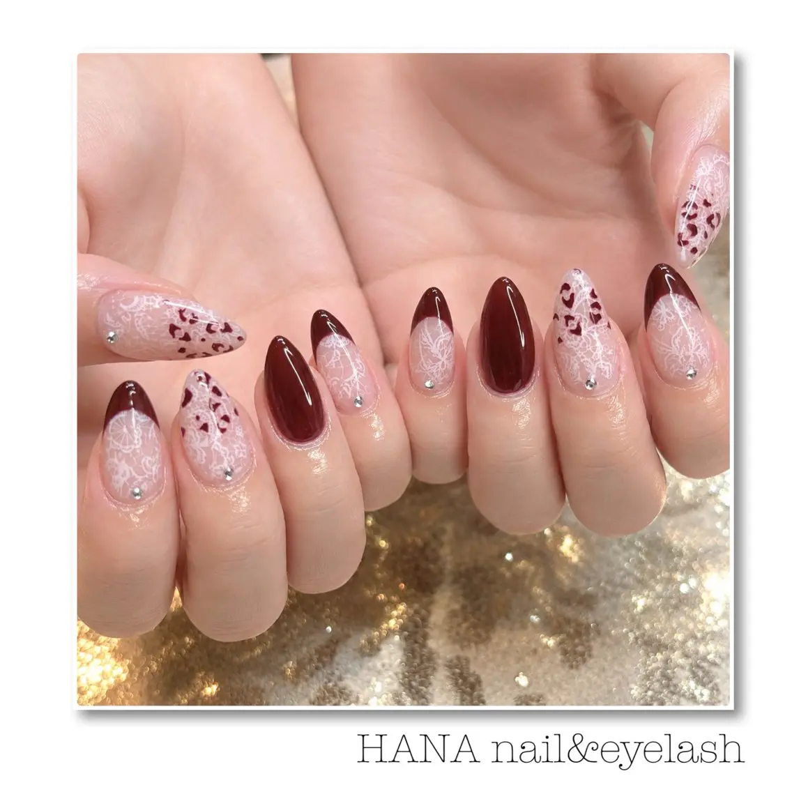 ネイル アニマル柄 レース H🌺 NAILのネイルデザイン