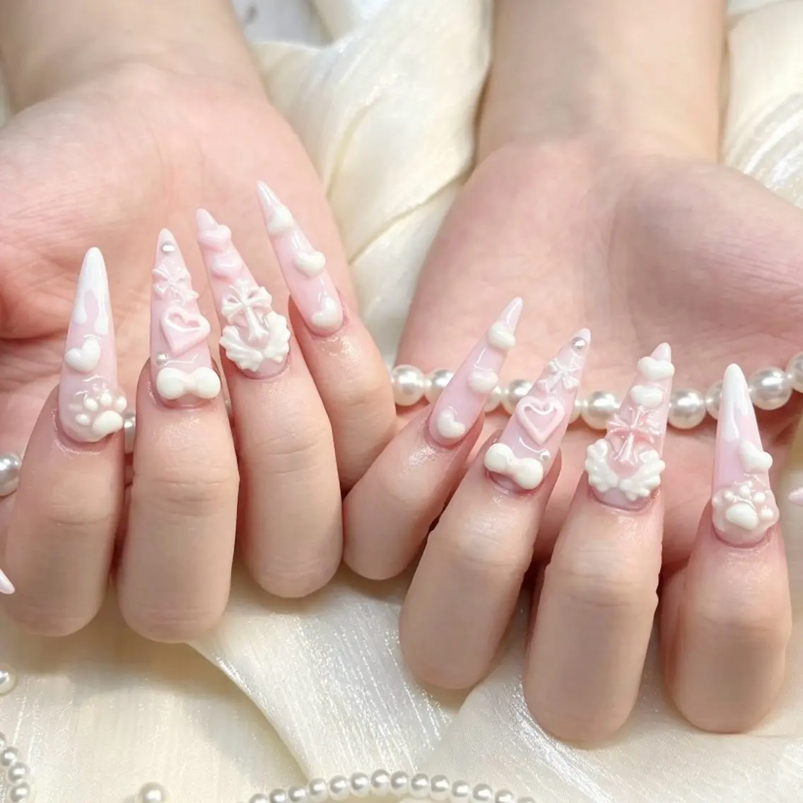 ネイル ハンドネイル 🎀kira 長さだし💗モチ最高のネイルデザイン